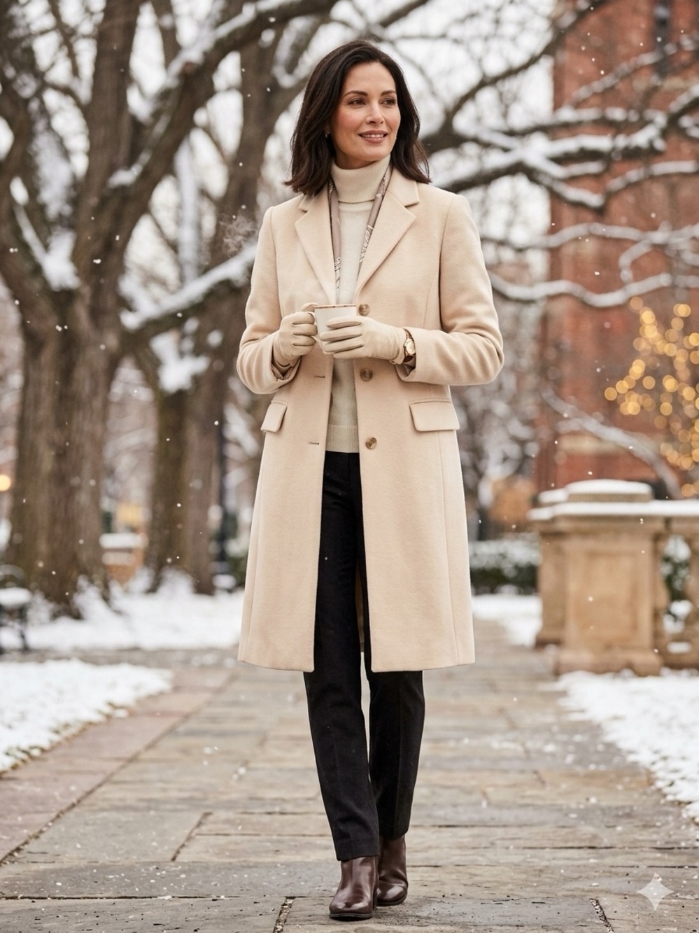 Vintage J.Crew Wool-Cashmere Blend Tailored Coat - Cream / Ivory - Size 8
